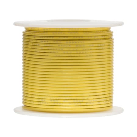 REMINGTON INDUSTRIES 20 AWG Gauge Stranded Hook Up Wire, 250 ft Length, Yellow, 0.0320" Diameter, PTFE, 600 Volts 20PTFESTRYEL250